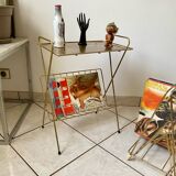 Vintage 1960s brass side table/magazine rack