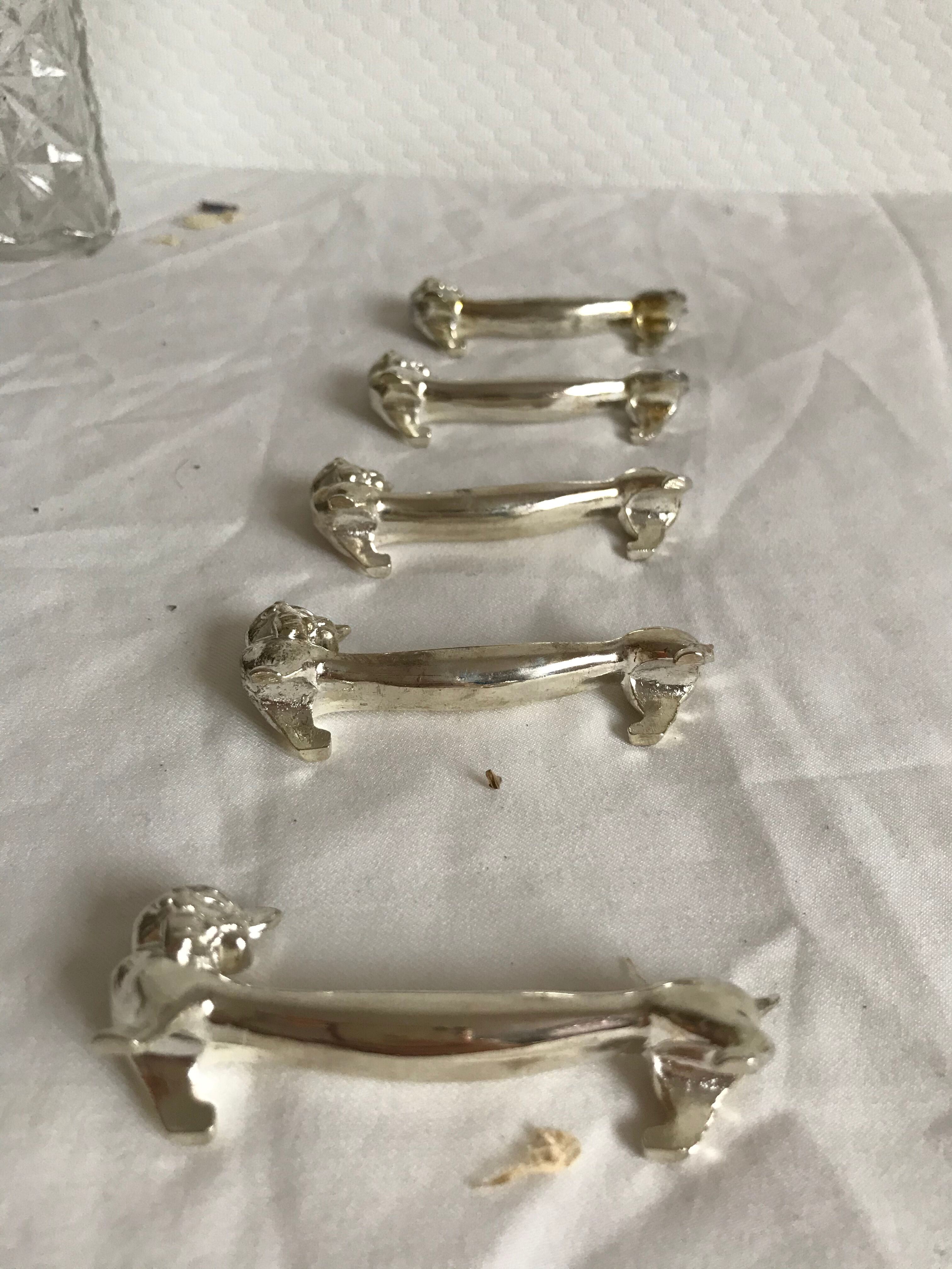 Silver metal knife holder