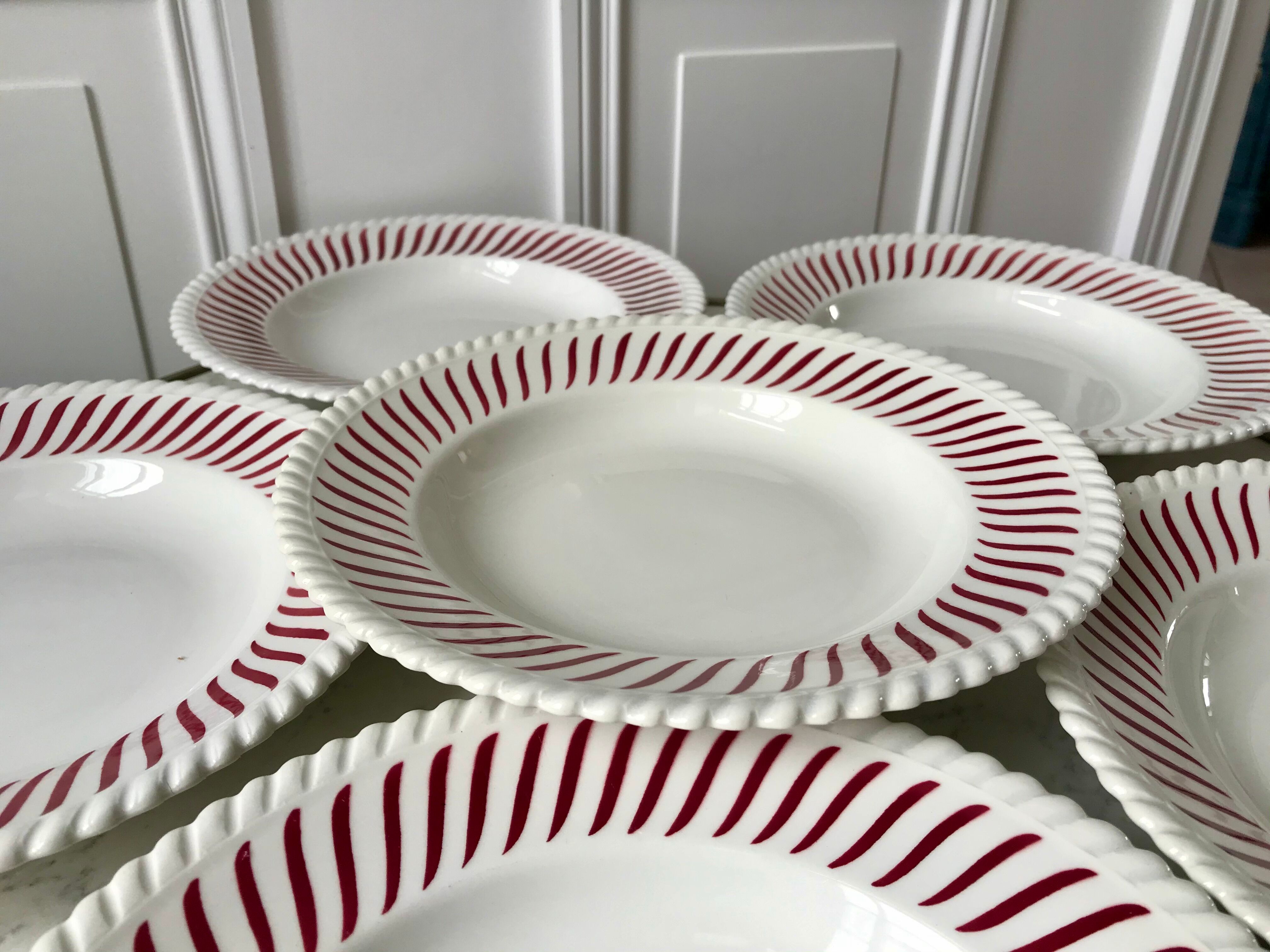 lot of 6 hollow plates FB Badonviller serrated years 30-40