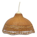 Suspension / Rattan lamp / wicker / natural fibers, vintage