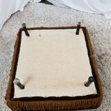 Pouf in green velvet