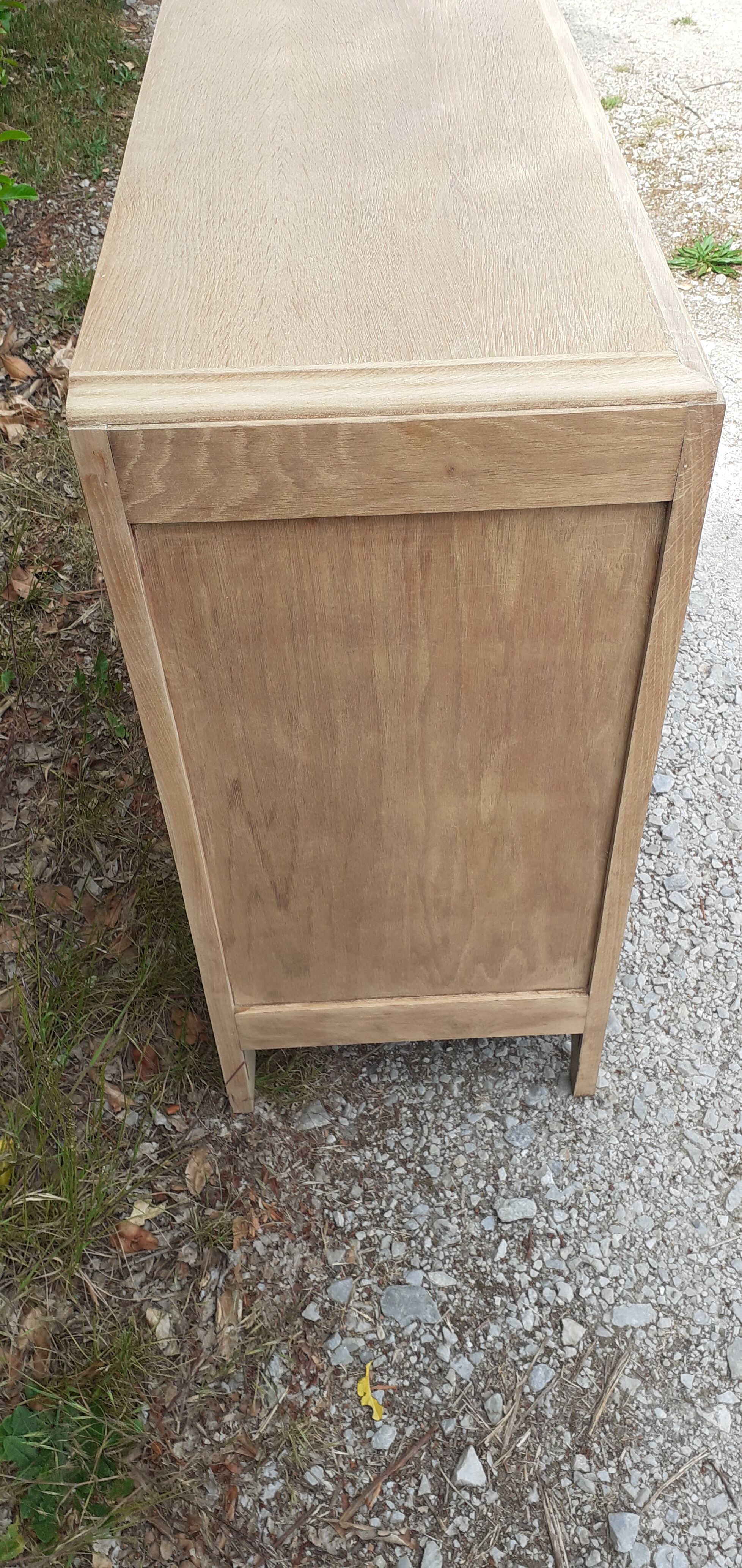 Chest of drawers 4 drawers oak feet compass vintage raw wood