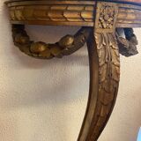 Console and trumeau, Louis XVI style in gilded wood