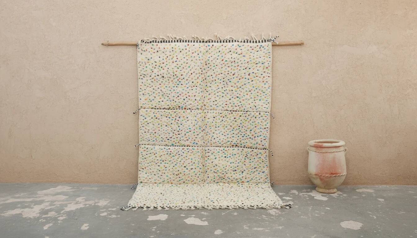 Medium Azilal rug 255×160 cm – Multicoloured ivory, AZO-782