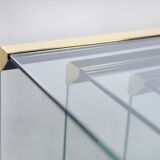 Set of 3 glass and brass waterfall side table by Leon Rosen for Pace Collection, 1970s