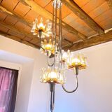 Chrome Murano Glass Chandelier