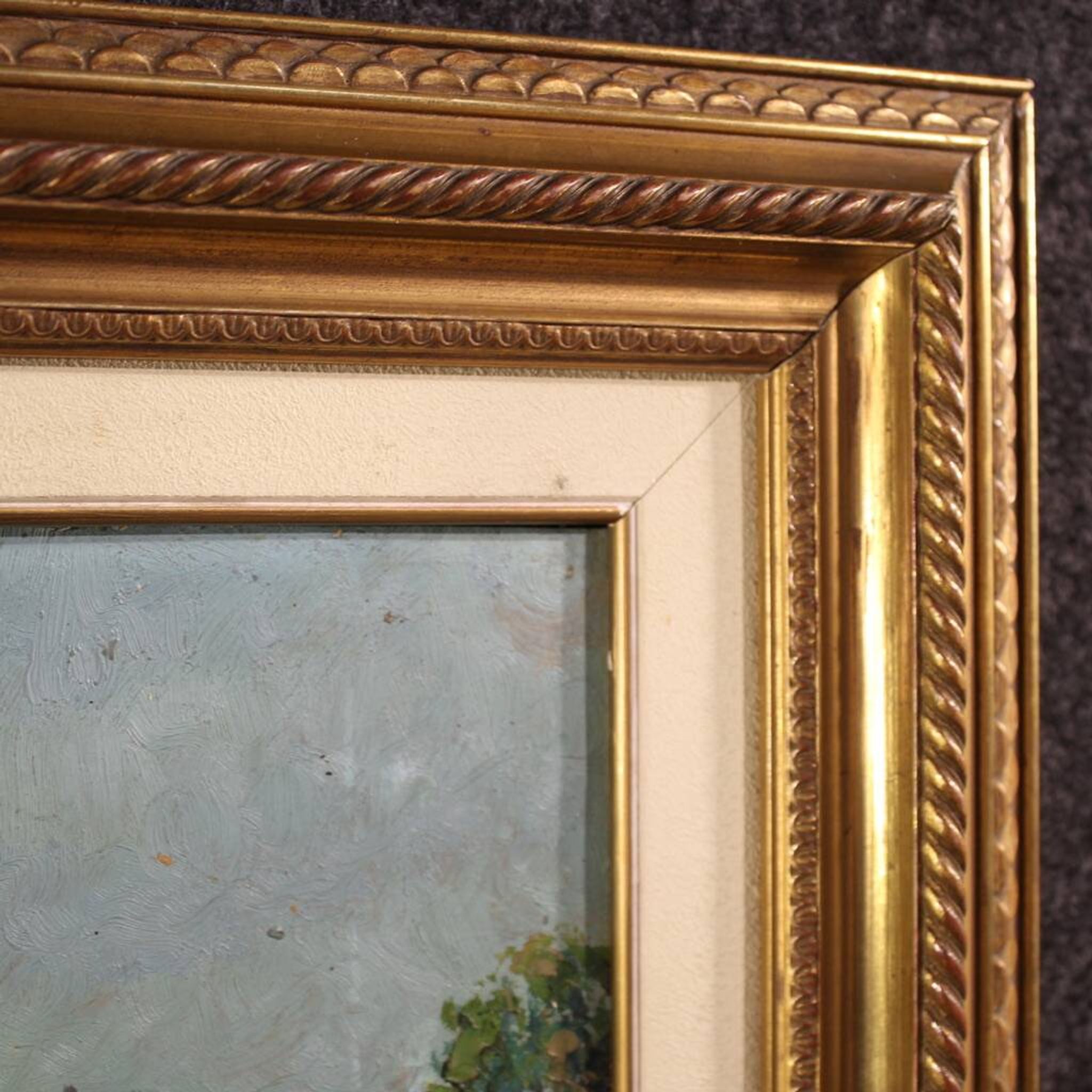 Peinture de paysage italienne signée du 20e siècle
