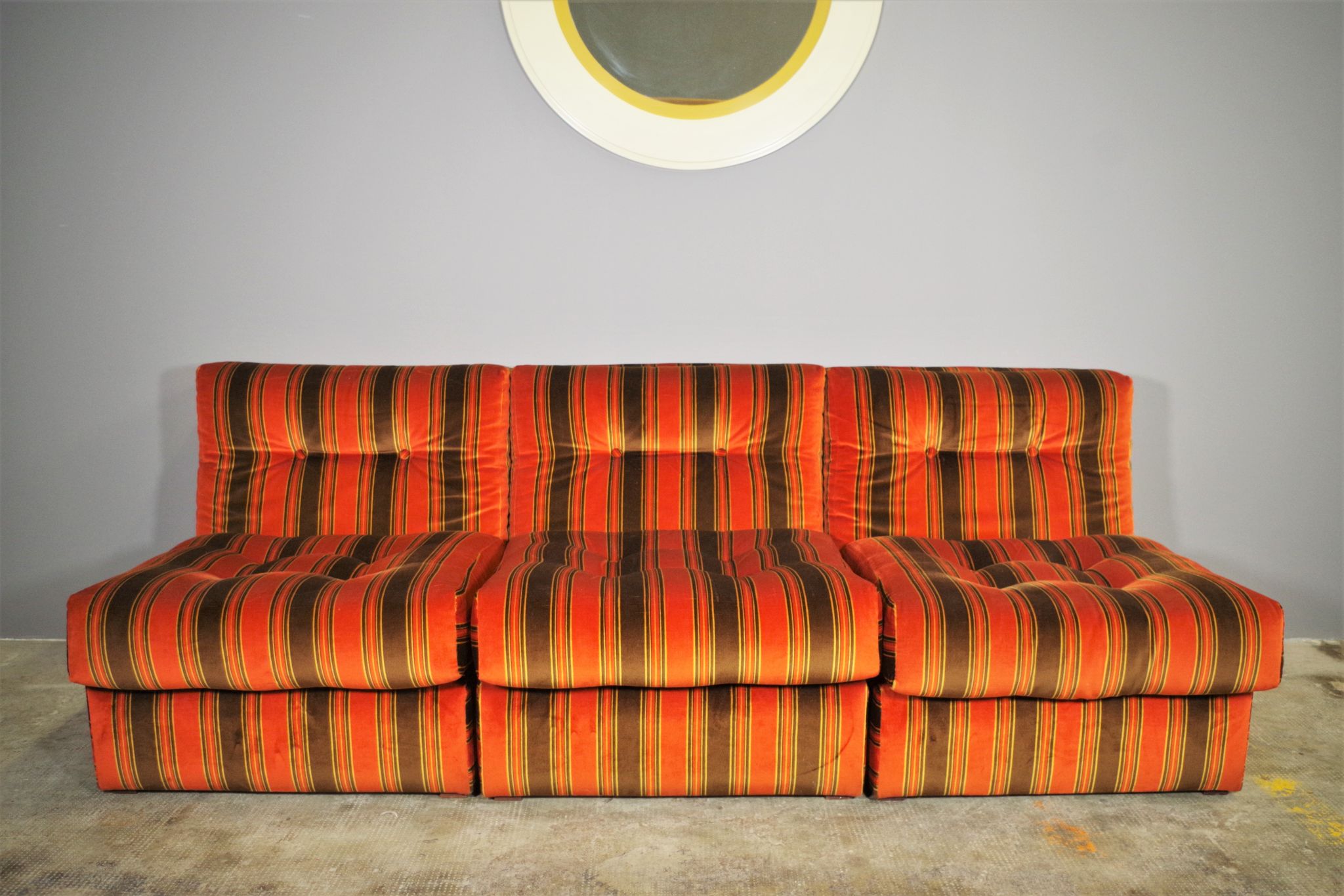 Striped armchairs, 1970s, set of 3