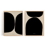 Framed set of two abstract giclee prints, 50x70