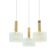 Lustre triple en verre de glace Murano de style mid-century moderne de Doria, années 1960.