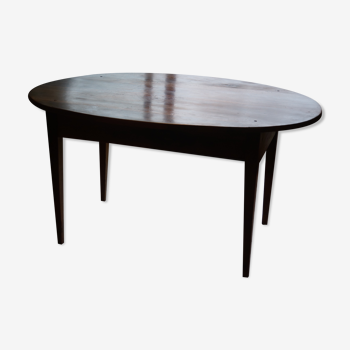 Oval directoire table in solid walnut