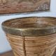 Rattan and brass cache pot, Italy.