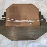 Mirror, art deco, wood, khaki patina, bevelled mirror