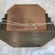 Miroir, art déco, bois, patine kaki, miroir biseauté