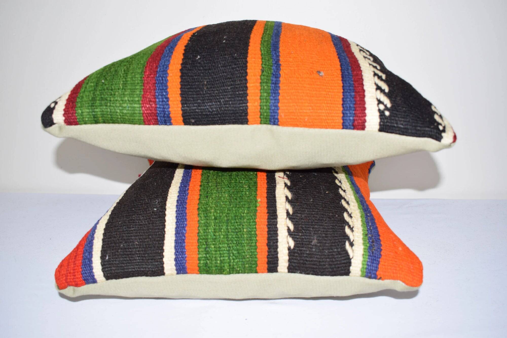 Set of 2 vintage kilim cushion covers 41x41 cm