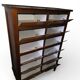 Weekly planner with 12 drawers, wood & leather fronts, notary's furniture.