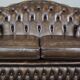 Chesterfield sofa in cowhide leather 2 places