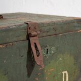 Coffre en bois vert ancien (vers 1910) # 4