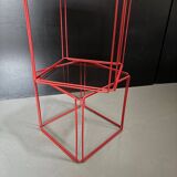 Metal wire and glass cube bedside tables