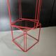 Metal wire and glass cube bedside tables