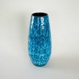 Blue ceramic vase, German design, 1960s, made in Germany