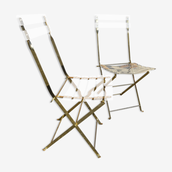 Paire de chaises plexiglas pliantes design an 80