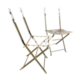 Pair of folding plexiglass chairs design year 80