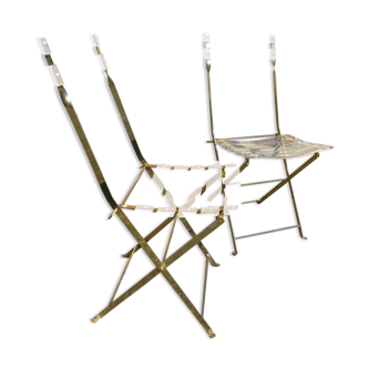 Pair of folding plexiglass chairs design year 80