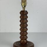 French modernist wood turned mushroom cocoon table lamp, 1950s
