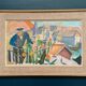Swedish Original Oil on Canvas – "Figure Near a Flower Fence" by Carl Gunne – Signed – Vintage and Framed – 69.5 × 48 cm (27.4" × 18.9")