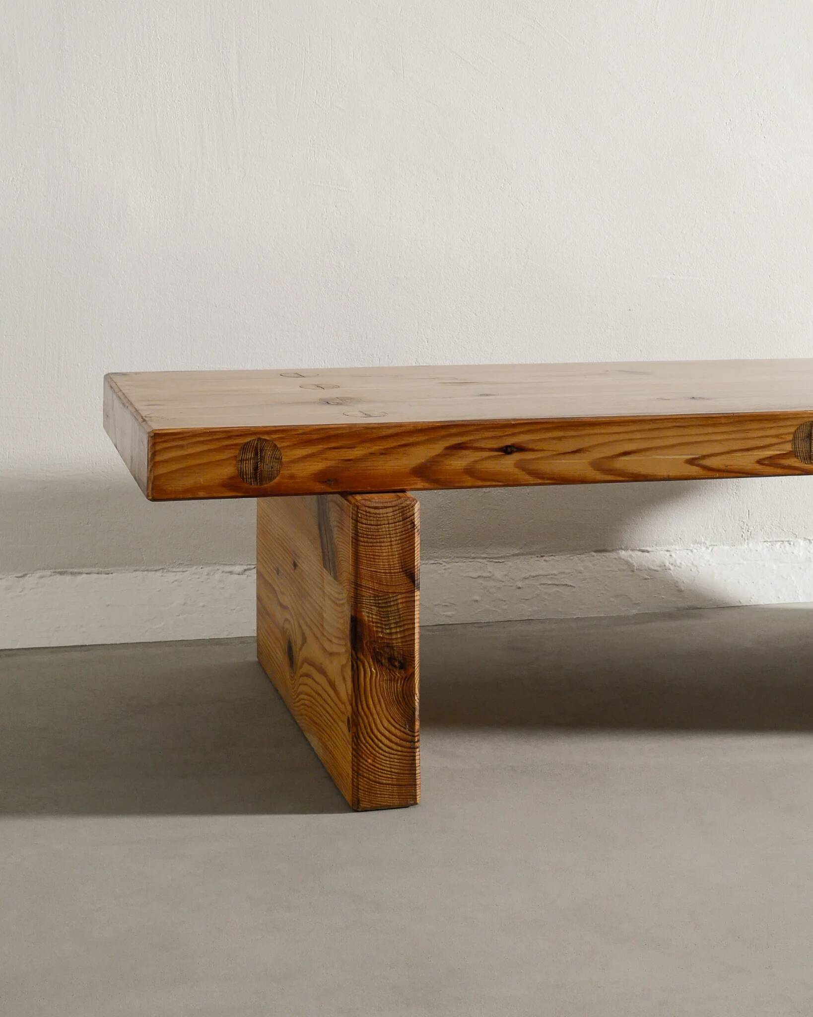 Vintage Swedish Mid Century Wooden Pine Bench by Roland Wilhelmsson, 1970s