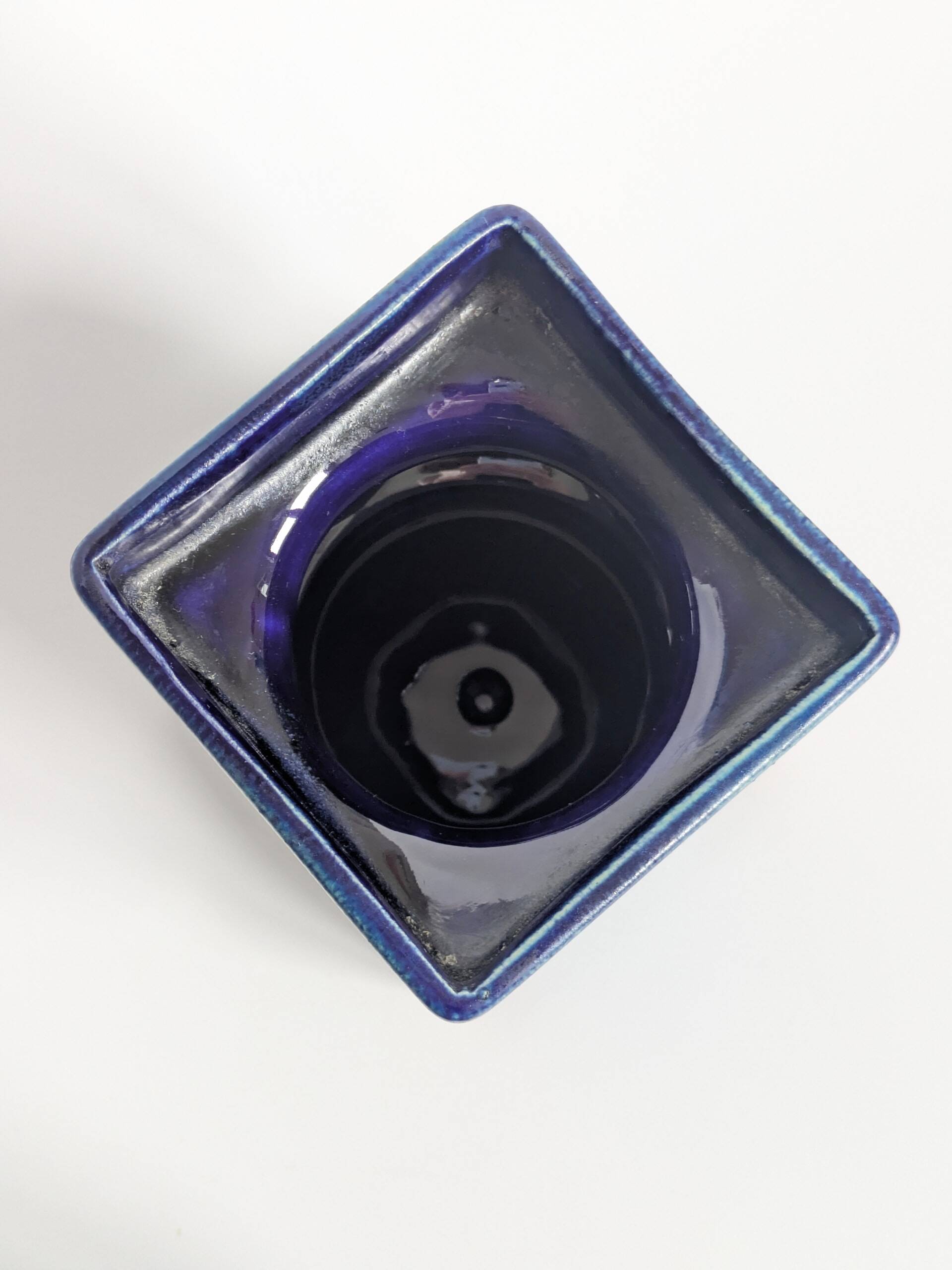 Cari Zalloni vase for Steuler, model 5101, Blue Space Age Ceramic
