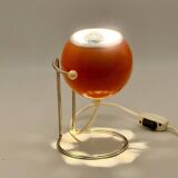 Lampe globe oculaire orange vintage des années 1970 en chrome – Design Space Age