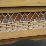 Vintage rattan dresser