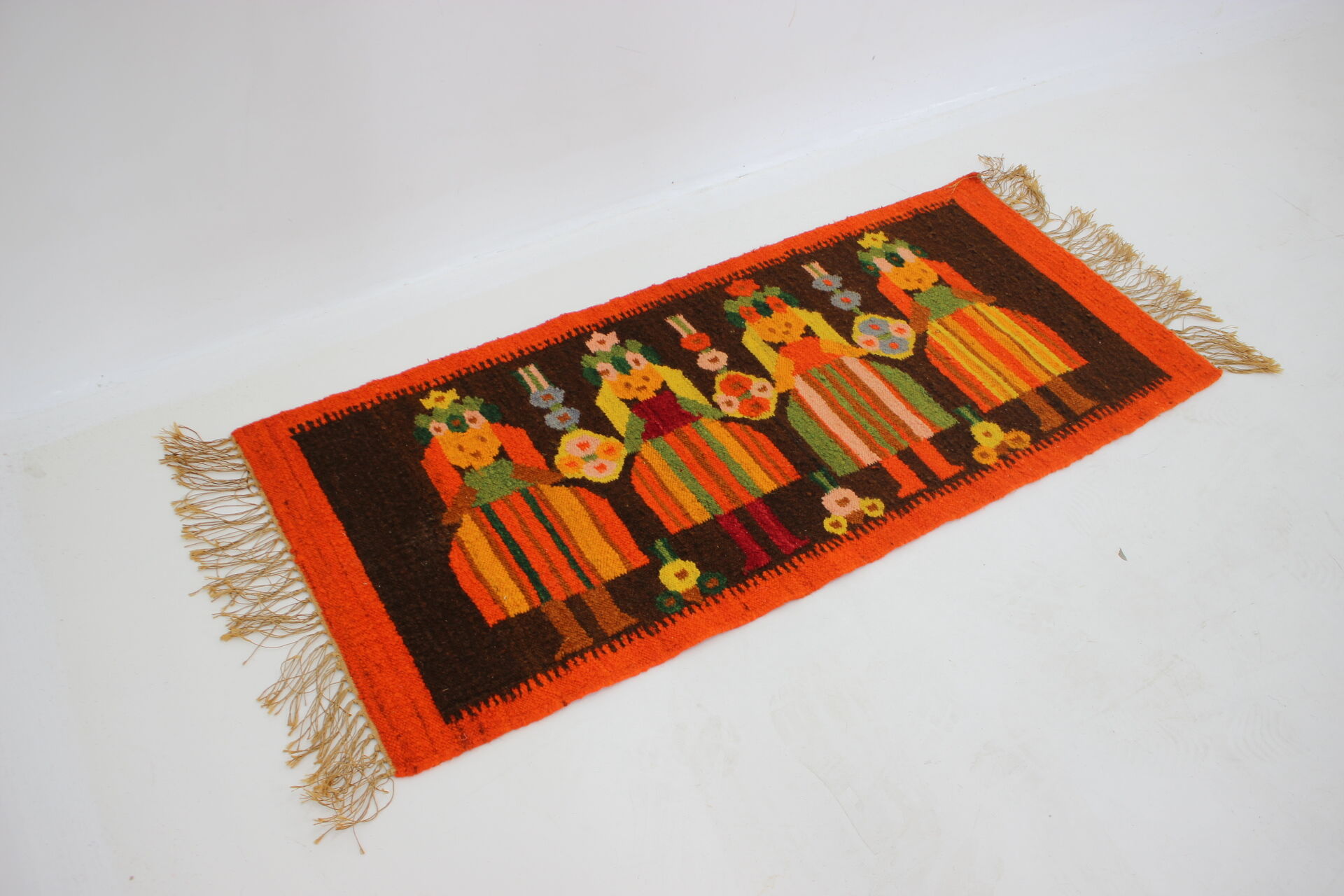 1960s Small Polish Wool Rug 132x51cm