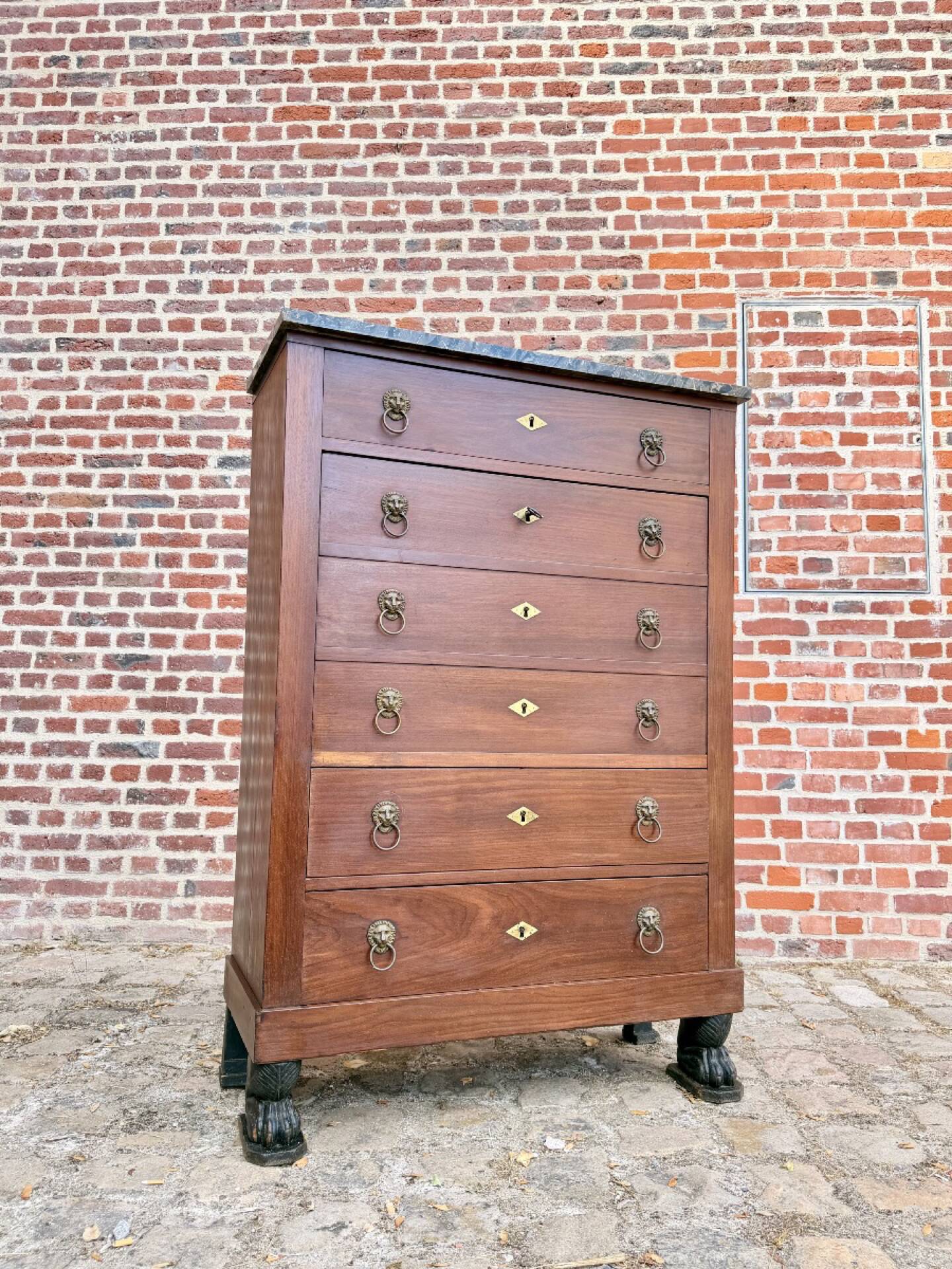 Pope françois-ignace, secretary in mahogany from the consulate period stamped