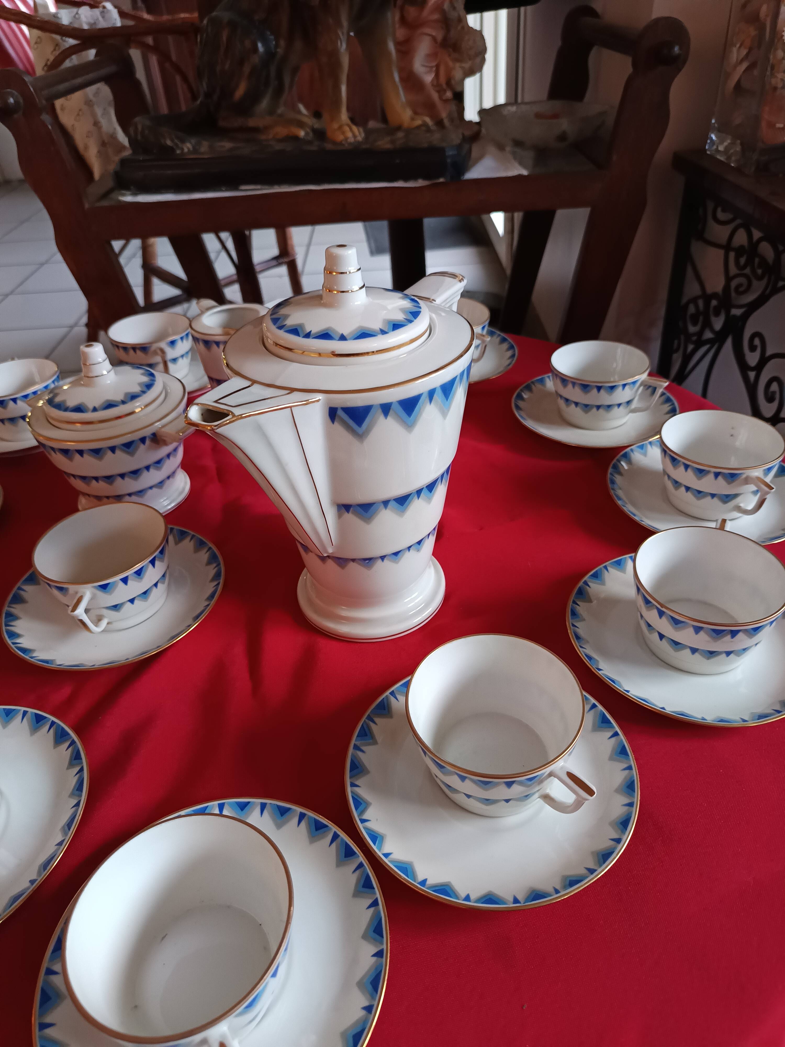 Art Deco coffee service Limoges attributed to Bétoule Legrand & Cie 1928