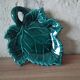 Charming ceramic dish in the shape of a leaf, signed Vallauris, in
