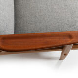 1950s danish 3-seater sofa in solid oak and teak