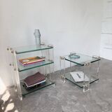 Glass and Plexiglas consoles from the 80s