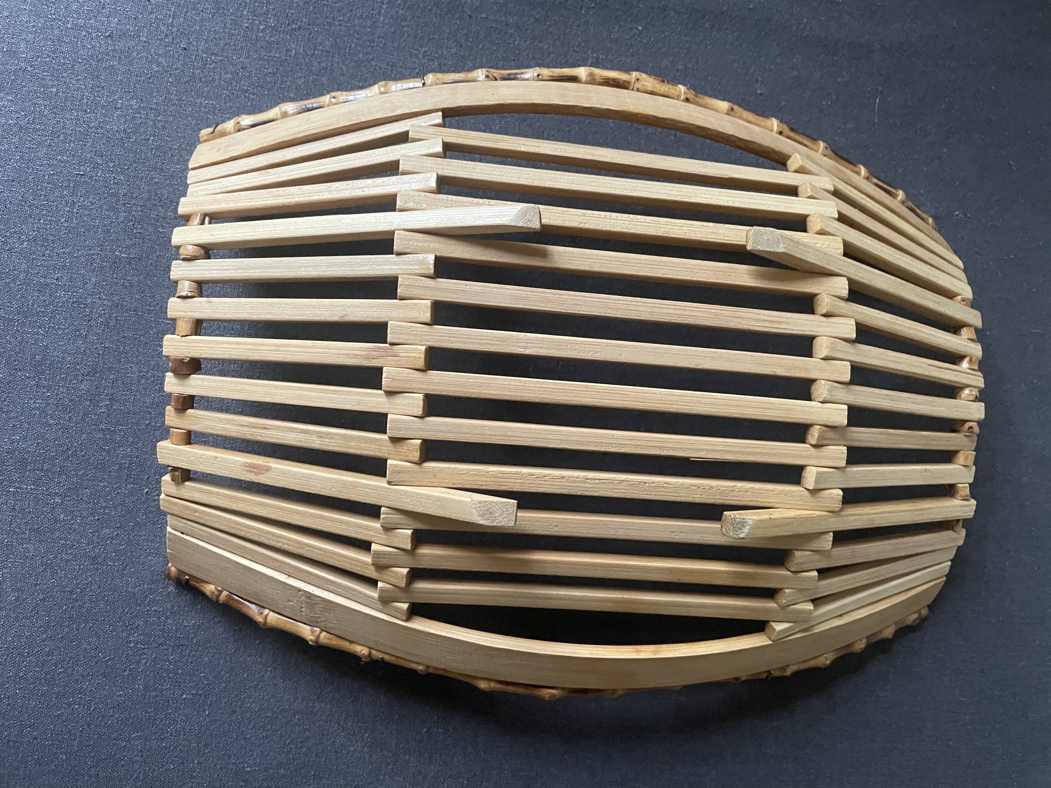 70s bamboo fruit basket