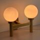 Double opal glass and heavy brass, large minimalist cinema wall light, 1960s, Germany