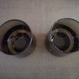 Pair of whiskey glasses/smoked thick glass cocktail - 1960s/1970s