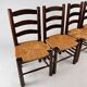 Set of 4 French Pine and Rush Dining Chairs, 1960s