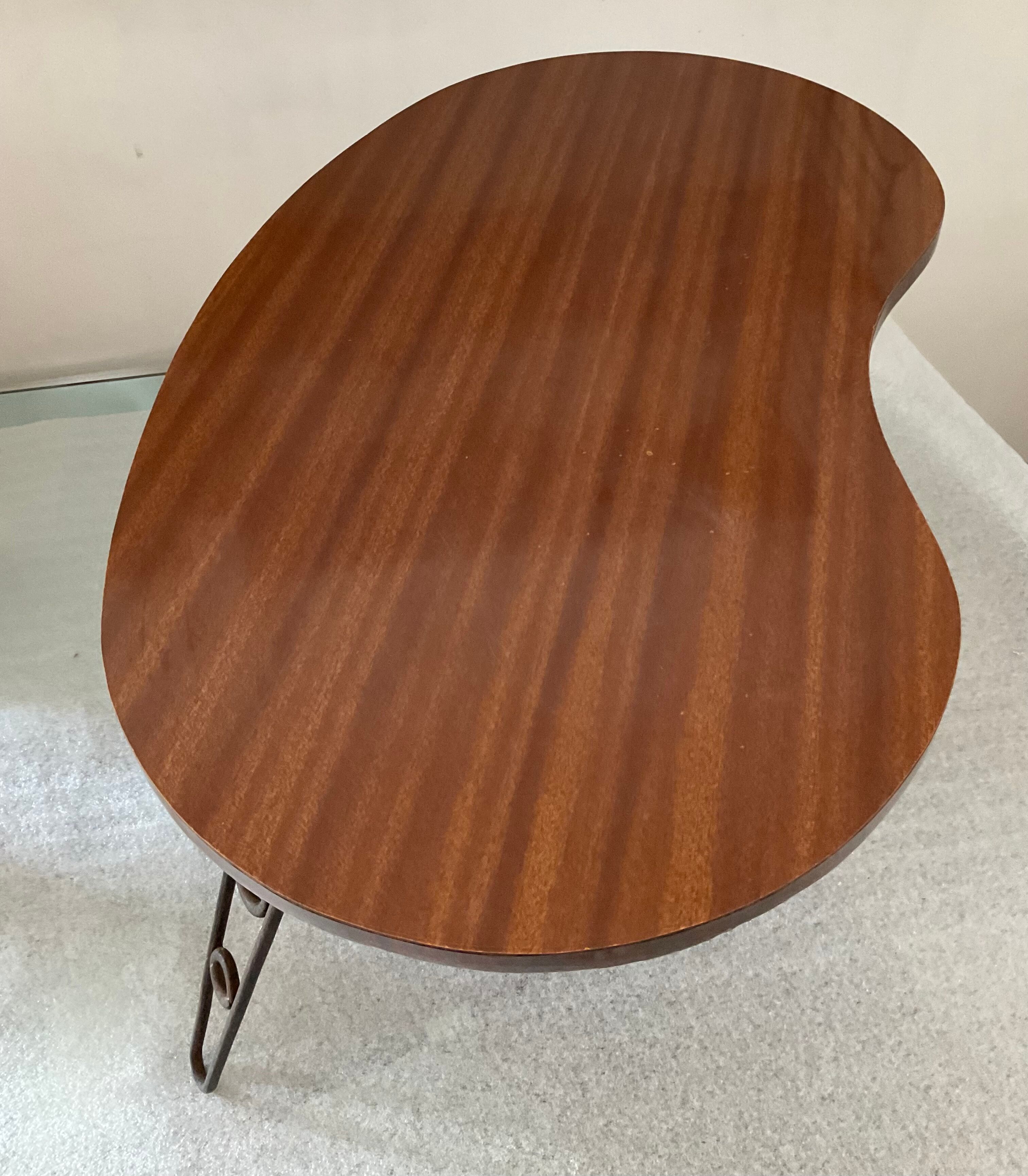 Free-form tripod coffee table from the 50s and 60s