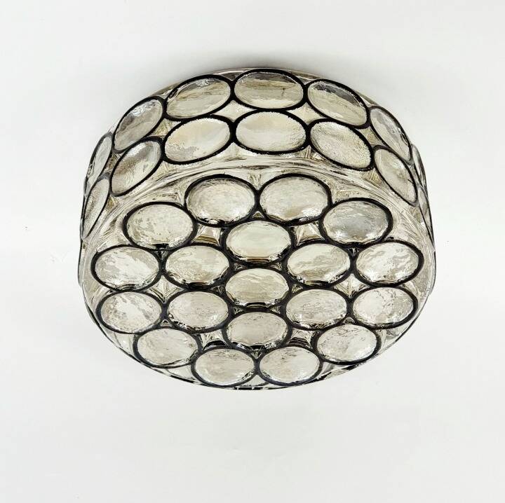 Large Mid-Century Modern Glass Ceiling Light from Limburg, Germany, 1970s