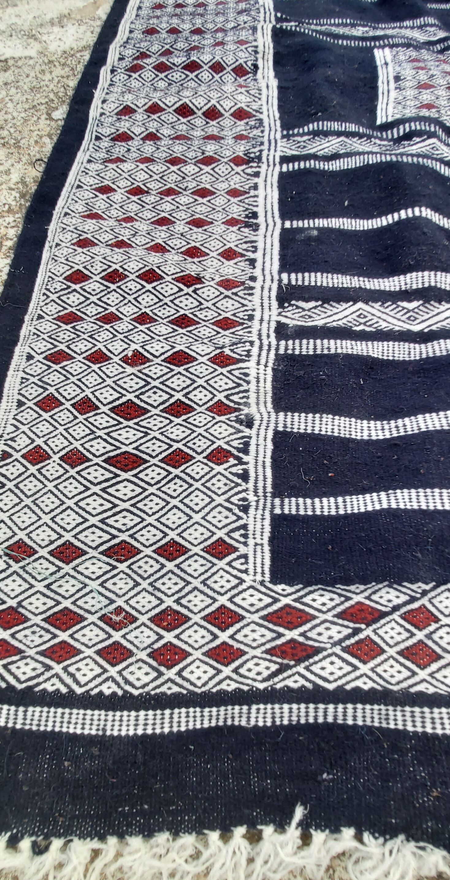 Traditional blue Berber blue kilim rug handmade - 180x105cm