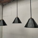 Enameled sheet metal pendant lights