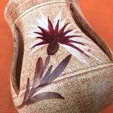 1970s Candle holder / Lantern on a ceramic pedestal with thistle decoration