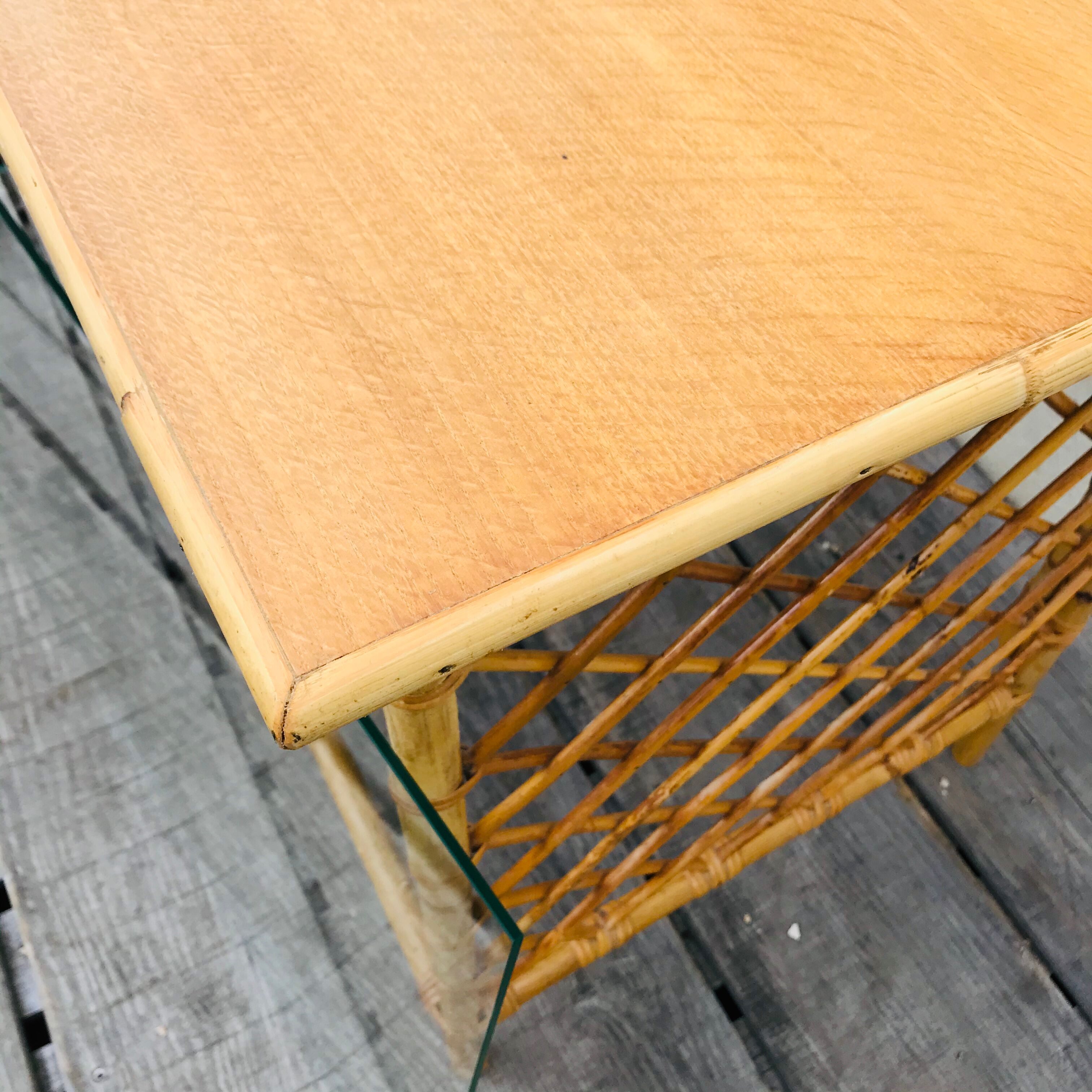 Desk in vintage rattan